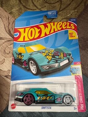 Driftsta Toy Car - Teal with Pink and White Wheels